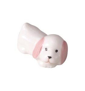 陶器製 箸置き　犬 ピンク