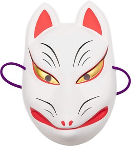 お面 狐(パッケージなし) キツネ 民芸品 日本 和テイスト コスプレ お土産