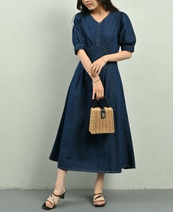★人気商品再入荷★ウエストタックデニムワンピース