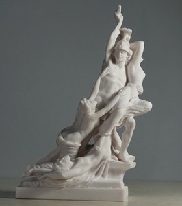 ロッジア・ディ・ランツィ シニョリーア回廊の ピオフェディ作「ポリュクセネーの凌辱」彫像（輸入品）