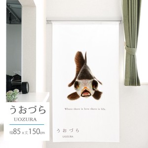【受注生産のれん】うおづら「パンダ金魚」 幅85×丈150cm【日本製】魚 コスモ 目隠し