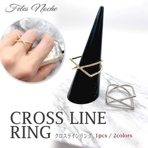 クロスラインリング 指輪 キャシャ デザインリング シンプル おしゃれ 韓国製
