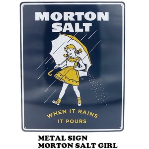 メタルサイン MORTON SALT GIRL【モートンソルト ブリキ看板】