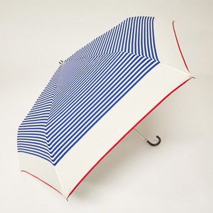 婦人折りたたみ傘　マリンボーダー　雨晴兼用傘