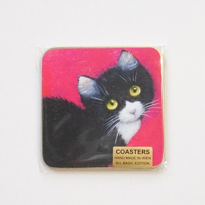 コルク コースター 輸入雑貨 ネコ cat ウィーン ウイーン ハンドメイド C-1263