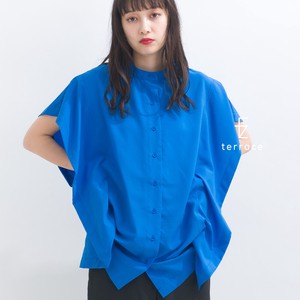 Button Shirt/Blouse Band-Collar Shirt Georgette