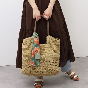 ★【COOCO】スカーフ付フェイクレザーハンドルカゴ トートバッグ A4対応 SALE かごバッグ