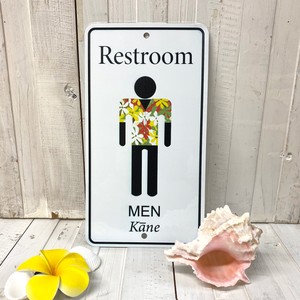 アルミメッセージプレート　Restroom/Kane