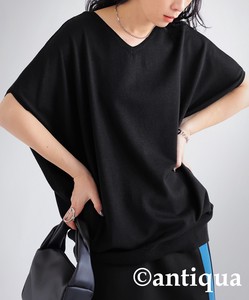 Antiqua T-shirt Dolman Sleeve Knitted Tops Ladies' Short-Sleeve