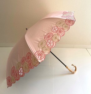 一級遮光　晴雨兼用　楽折傘　みかん刺繍