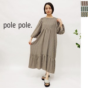 Casual Dress Gathered Sleeves One-piece Dress Switching