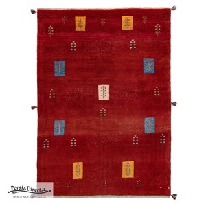 ギャッベ　ペルシャ　イラン　オーガニックウール　絨毯　ラグサイズM（約150×200cm）　G575　145×203cm