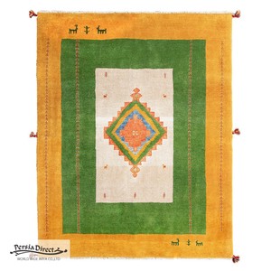 ギャッベ　ペルシャ　イラン　オーガニックウール　絨毯　ラグサイズM（約150×200cm）　G151　146×180cm