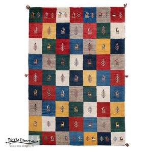 ギャッベ　ペルシャ　イラン　オーガニックウール　絨毯　ラグサイズM（約150×200cm）　G712　151×218cm
