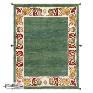 ギャッベ　ペルシャ　イラン　オーガニックウール　絨毯　ラグサイズM（約150×200cm）　G933　155×204cm