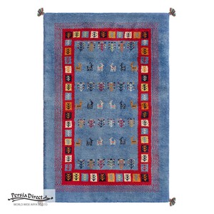 ギャッベ ペルシャ イラン オーガニックウール 絨毯 ラグ 玄関マットLL（約75×120cm）G995　81×125cm