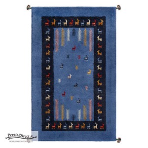 ギャッベ ペルシャ イラン オーガニックウール 絨毯 ラグ 玄関マットLL（約75×120cm）G1003　80×132cm