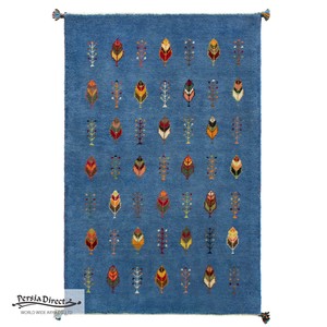 ギャッベ ペルシャ イラン オーガニックウール 絨毯 ラグ 玄関マットLL（約75×120cm）G1041　81×124cm