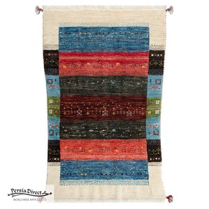 ギャッベ ペルシャ イラン オーガニックウール 絨毯 ラグ 玄関マットLL（約75×120cm）G207　81×124cm