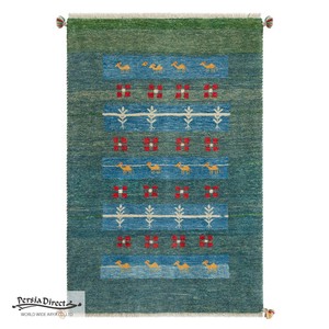 ギャッベ ペルシャ イラン オーガニックウール 絨毯 ラグ 玄関マットLL（約75×120cm）G28　76×116cm