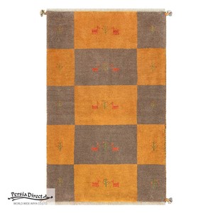 ギャッベ ペルシャ イラン オーガニックウール 絨毯 ラグ 玄関マットLL（約75×120cm）G196　76×121cm