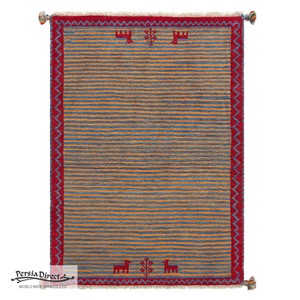 ギャッベ ペルシャ イラン オーガニックウール 絨毯 ラグ 玄関マットLL（約75×120cm）G345　85×120cm