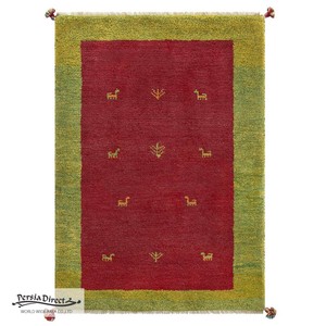 ギャッベ ペルシャ イラン オーガニックウール 絨毯 ラグ 玄関マットLL（約75×120cm）G342　84×117cm