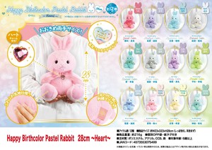 「ぬいぐるみ」HappyBirthcolor　Pastel Rabbit　28cm〜Heart〜