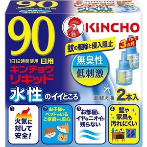 大日本除虫菊(金鳥) 水性キンチョウリキッド 90日 無臭性 取替え液 2本入 S
