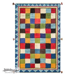 ギャッベ　ペルシャ　イラン　オーガニックウール　絨毯　ラグサイズS（約100×150cm）　G965　98×149cm