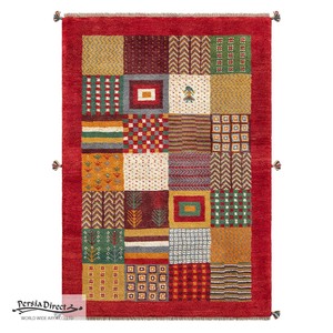 ギャッベ　ペルシャ　イラン　オーガニックウール　絨毯　ラグサイズS（約100×150cm）　G973　100×145cm
