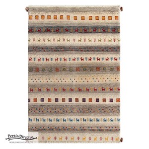 ギャッベ　ペルシャ　イラン　オーガニックウール　絨毯　ラグサイズS（約100×150cm）　G1　101×145cm