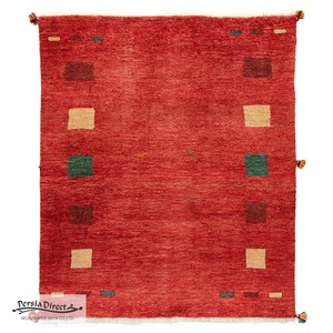 ギャッベ　ペルシャ　イラン　オーガニックウール　絨毯　ラグサイズS（約100×150cm）　G424　122×146cm