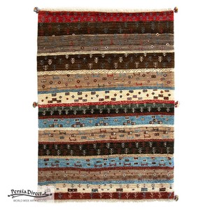 ギャッベ　ペルシャ　イラン　オーガニックウール　絨毯　ラグサイズS（約100×150cm）　G414　106×147cm