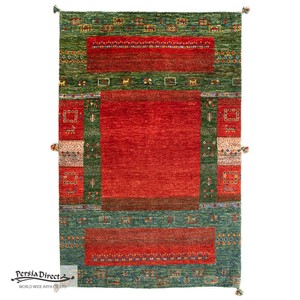ギャッベ　ペルシャ　イラン　オーガニックウール　絨毯　ラグサイズS（約100×150cm）　G401　99×151cm