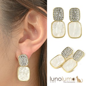 Pierced Earringss sliver White Rhinestone Ladies