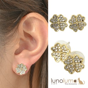 Pierced Earringss Sparkle Clover Rhinestone Ladies'