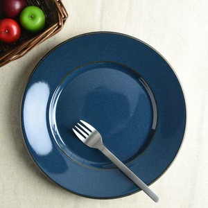 美浓烧 大餐盘/中餐盘 蓝色 西式餐具 23.5m 日本制造