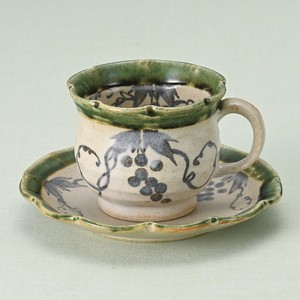 コーヒーカップ&ソーサー 織部葡萄 陶器 日本製 美濃焼