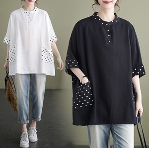 Button Shirt/Blouse Half Sleeve Plain Color Ladies'
