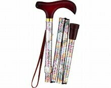 折りたたみコンパクトステッキF 花柄 イエロー