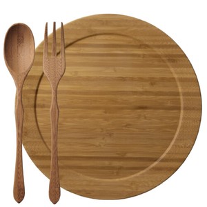 Divided Plate Brown Cutlery