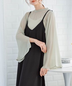 Button Shirt/Blouse Pullover Slit Long Sleeves Tops Sleeve Cut-and-sew