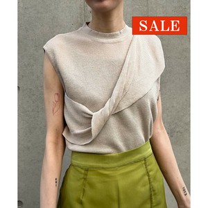 【SALE】フロントデザインノースリーブニット/&g'aime