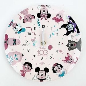 □【即納】ディズニー 100周年 Cute Celebration アクリル壁掛け時計 クリア   SALE50