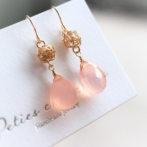 Pierced Earrings Gold Post Gold Earrings Pink