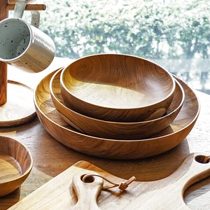 チークボウル　サラダボウル　木製　お皿　天然チーク　バリ　ハンドメイド 　/　Wood Collection