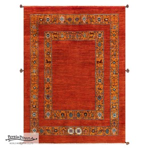 ギャッベ　ペルシャ　イラン　オーガニックウール　絨毯　ラグサイズL (約165×240cm）　G951　165×226cm