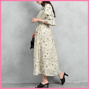 Casual Dress Floral Pattern High-Neck One-piece Dress 5/10 length