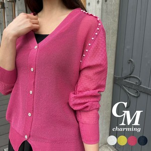 Cardigan Knitted V-Neck Sheer